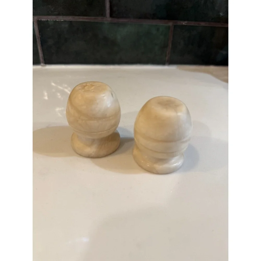 Vintage Marble Salt and Pepper Shakers